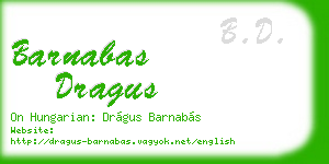 barnabas dragus business card